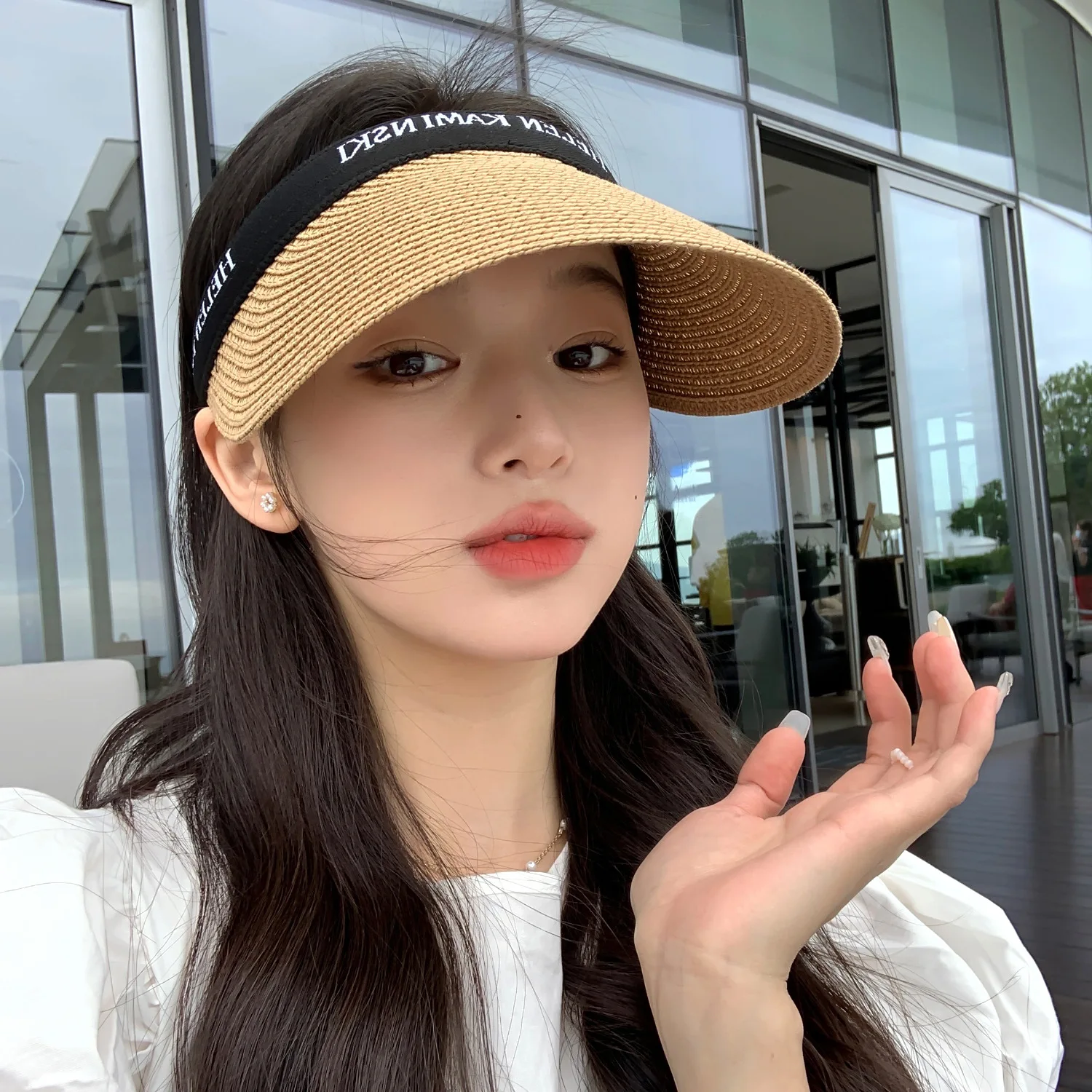 

Sunproof Summer Big Brim Sunshade Empty Top Straw Hat All-Match Travel Riding Sun Hat UV Protection Beach Hat