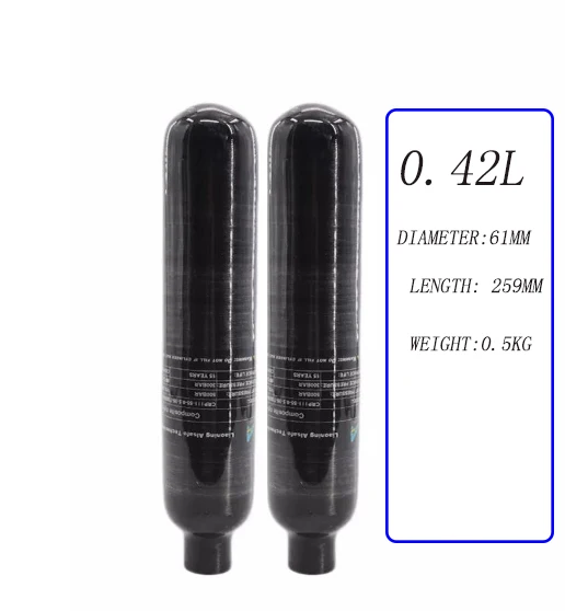 Фото 4500Psi 30 мпа 0.42L 420cc углеродный волоконный цилиндр стальная бутылка портативный бак M18 * 1,5 резьба №1