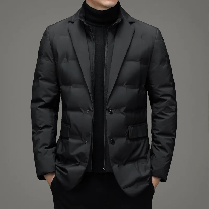 LUCLESAM Men's Lapel Blazer Coats Warm Suit Jackets Solid Color 2022 Winter New Business Casual men coat suits All-Match