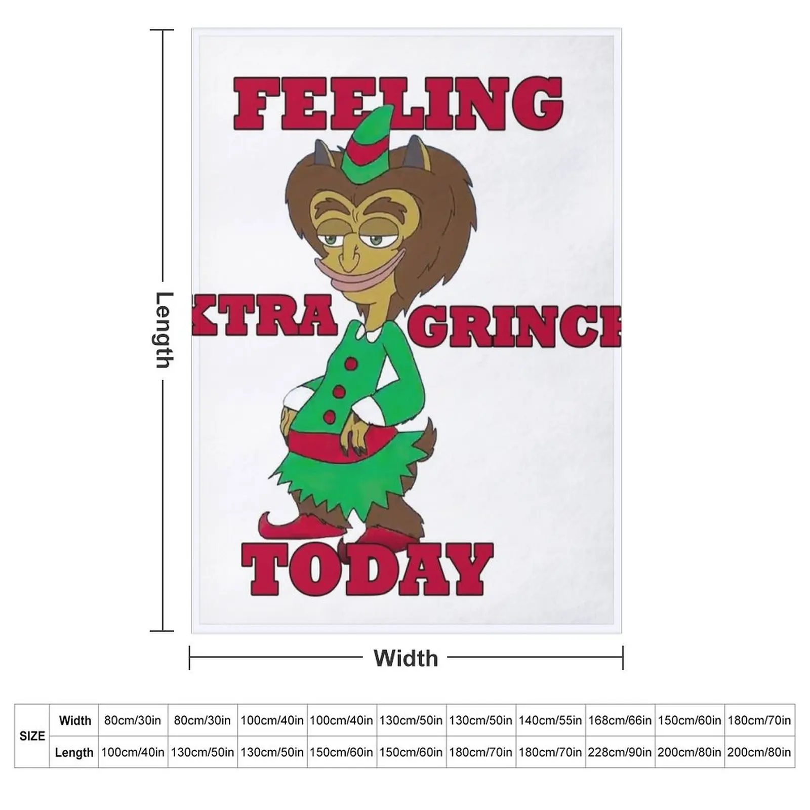 BIG MOUTH Feeling Extra Grinchy Today Maury Hormon Monster красный плюшевый плед
