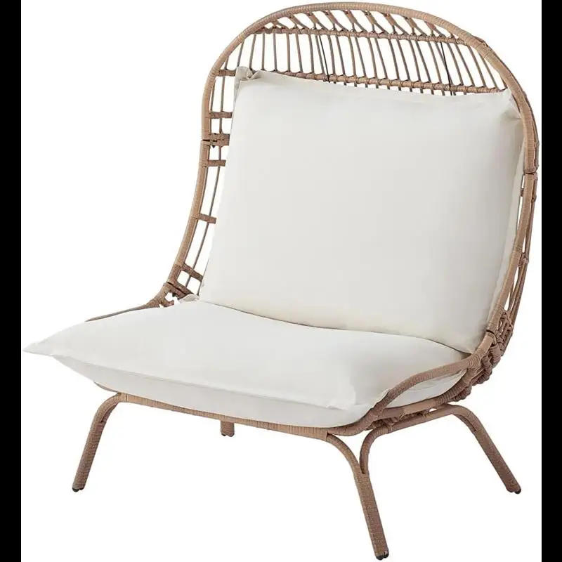 VHPVHP Patio Cuddle Chair,Egg Basket Chair,Wicker Egg Chair,Outdoor Chair,Cushion Chair,Oversized,Indoor,Outdoor,Patio,