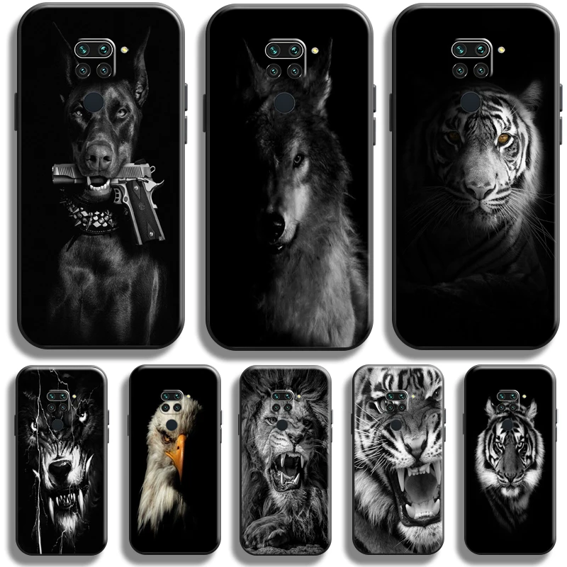 

Lion Tiger Eagle Dog Cat Wolf For Xiaomi Redmi Note 9 Pro Redmi Note 9 9T 5G Phone Case Soft Carcasa Black Silicone Cover