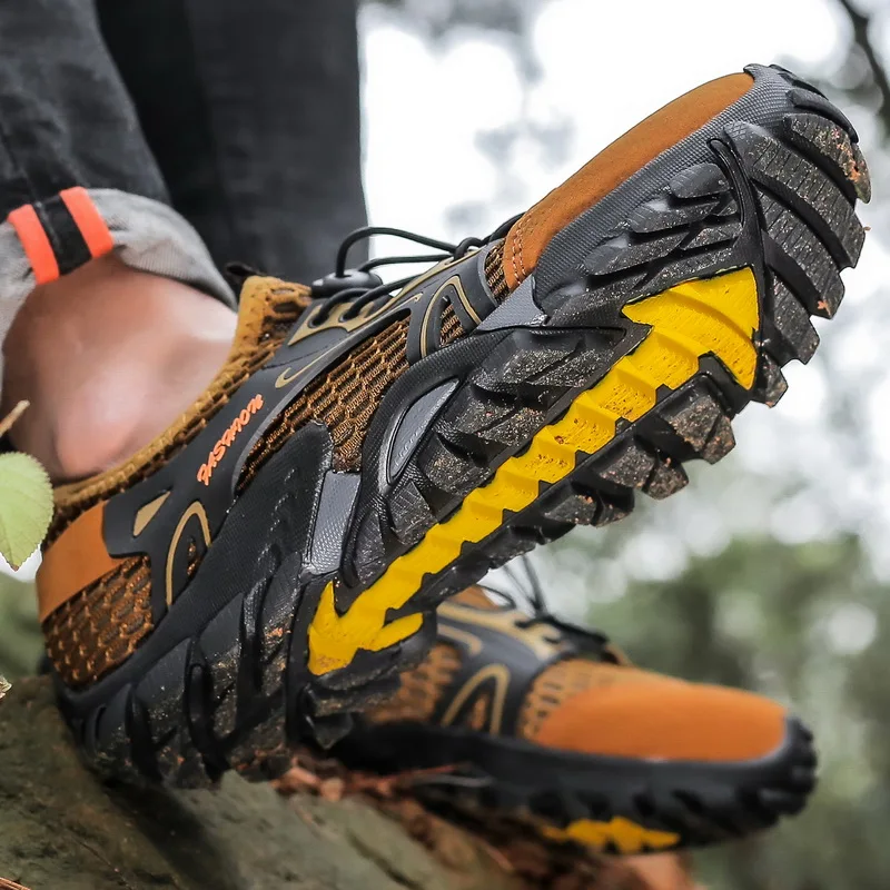 

Men Sandals Non-slip Breathable Wading Creek Shoes Casual Summer Hiking Mesh Outdoor Shoes Plus Size Leisure Walking Shoes 2022