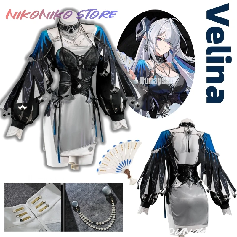 Фото Игра Zenless Zone Zero Велина Эйригид Костюм для отдыха Велина Новый косплей-костюм Полный комплект повседневной одежды для отдыха Набор аксессуаров для ушей №1