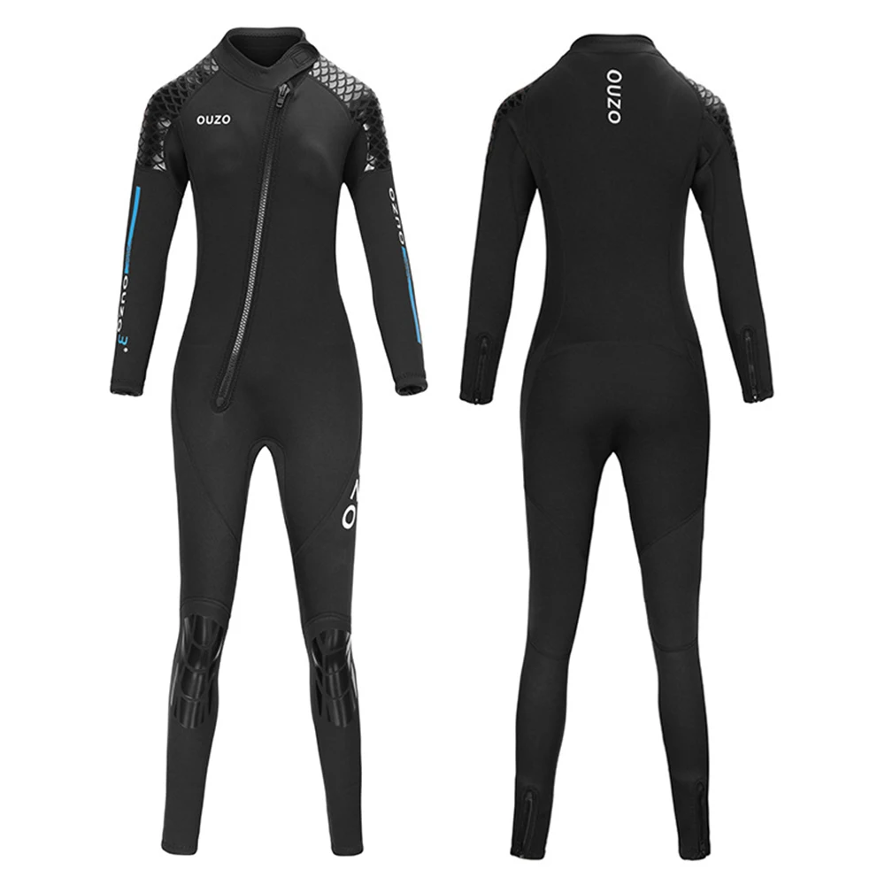 3MM Neoprene Wetsuit Women Long-Sleeve One-Piece Front Zipper Thickened Warm And Cold-Proof Snorkeling Surfing Wetsuit 2023