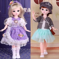 new princess dress 30cm bjd doll 16 21ball jointed baby with clothes shoes cute makeup toys for girls childrens gift diy house