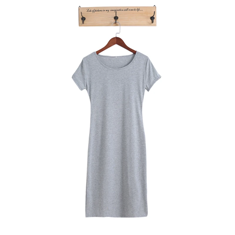 

Fashion Casual Summer Women Dress Elegant Ladies Sexy Solid Short Sleeve Office