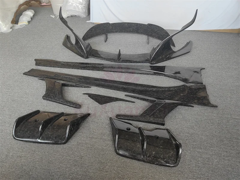 Кованые передние и задние диффузоры из настоящего углеродного волокна боковые