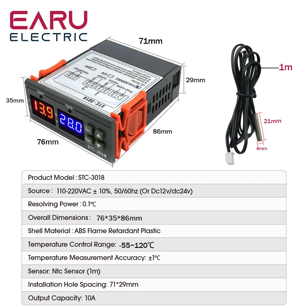 Цифровой регулятор температуры STC-3008