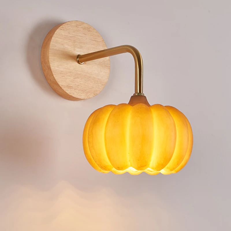 

Creative Pumpkin Wall Lamp for Bedroom Sconce Dining Room Lights Nordic Home Loft Lighting Fixture Designer Halloween Decoration