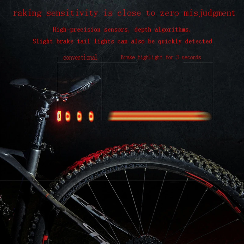 Интеллектуальный Датчик Задний Фонарь Для Велосипеда Водонепроницаемый Фонарик