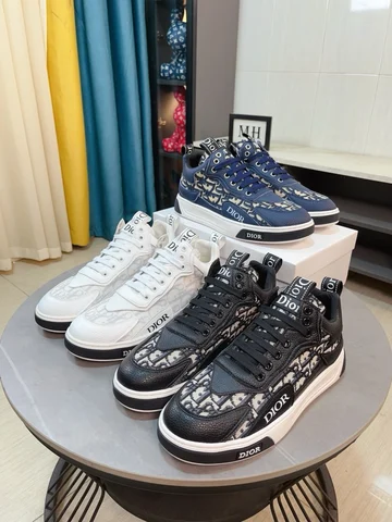 Dior High Top Горячий продаваемый продукт Официальный сайт Глобальная дебютная мужская обувь Официальный сайт высокого класса Последние хорошие туфли на верху