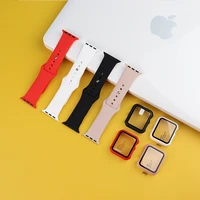 glasscase strap for apple watch band 44mm 40mm 42mm 38mm silicone watchband correa bracelet iwatch serie 4 3 se 6 7 45mm 41mm