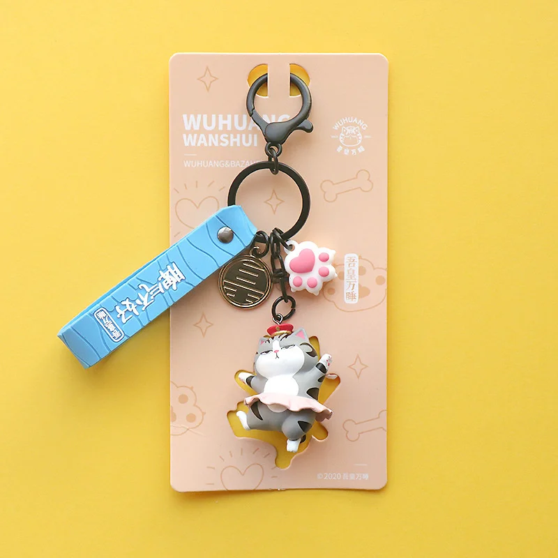

Genuine My King Sleeping Keychain Bazaar Black Dog Doll Pendant Female Cute Cat Car Key Chain Wholesale