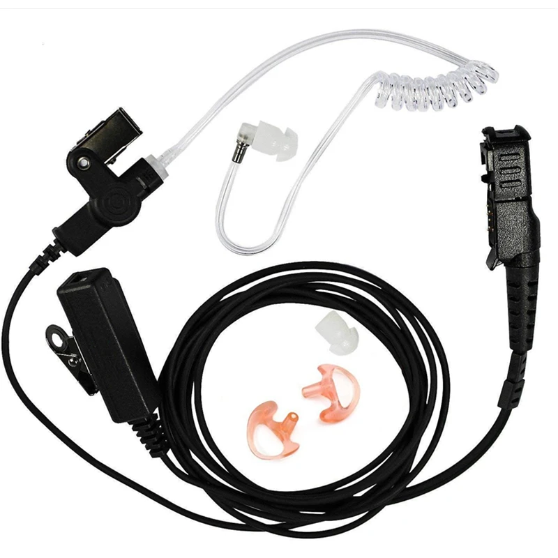 

2-Wire Two-Way Radio Surveillance Earpiece Kit for Motorola with one Pair Earmold Earbud Xpr3300 Xpr3500 XIR P6620 XIR P6600 E86