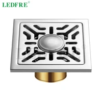 ledfre drain floor shower tile channel 10cmx10cm stainless steel deodorant copper self sealing bathroom accessories lf66015
