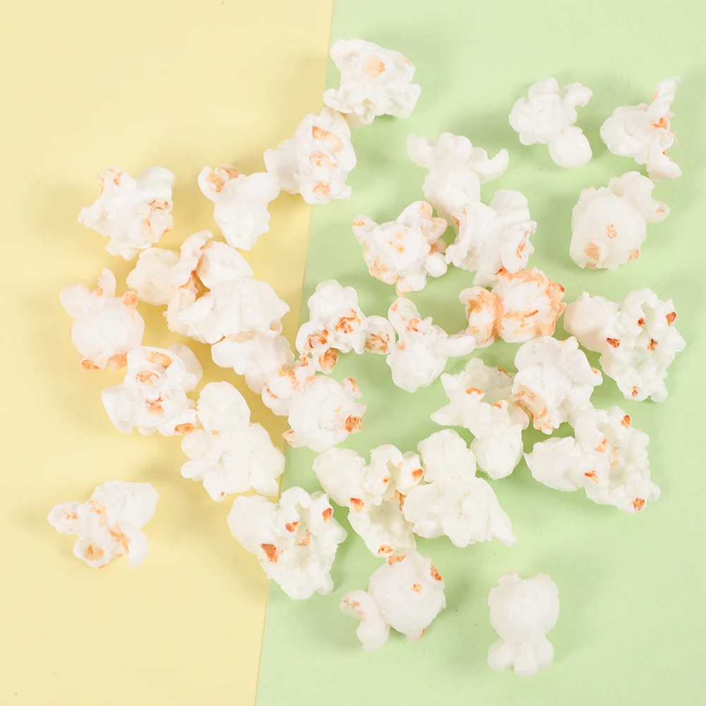 

20Pc 3D Resin Charms Popcorn Material Kit Flatback Cabochons Embellishment Diy Wedding Hairpin Phone Accessories Scrapbook Craft