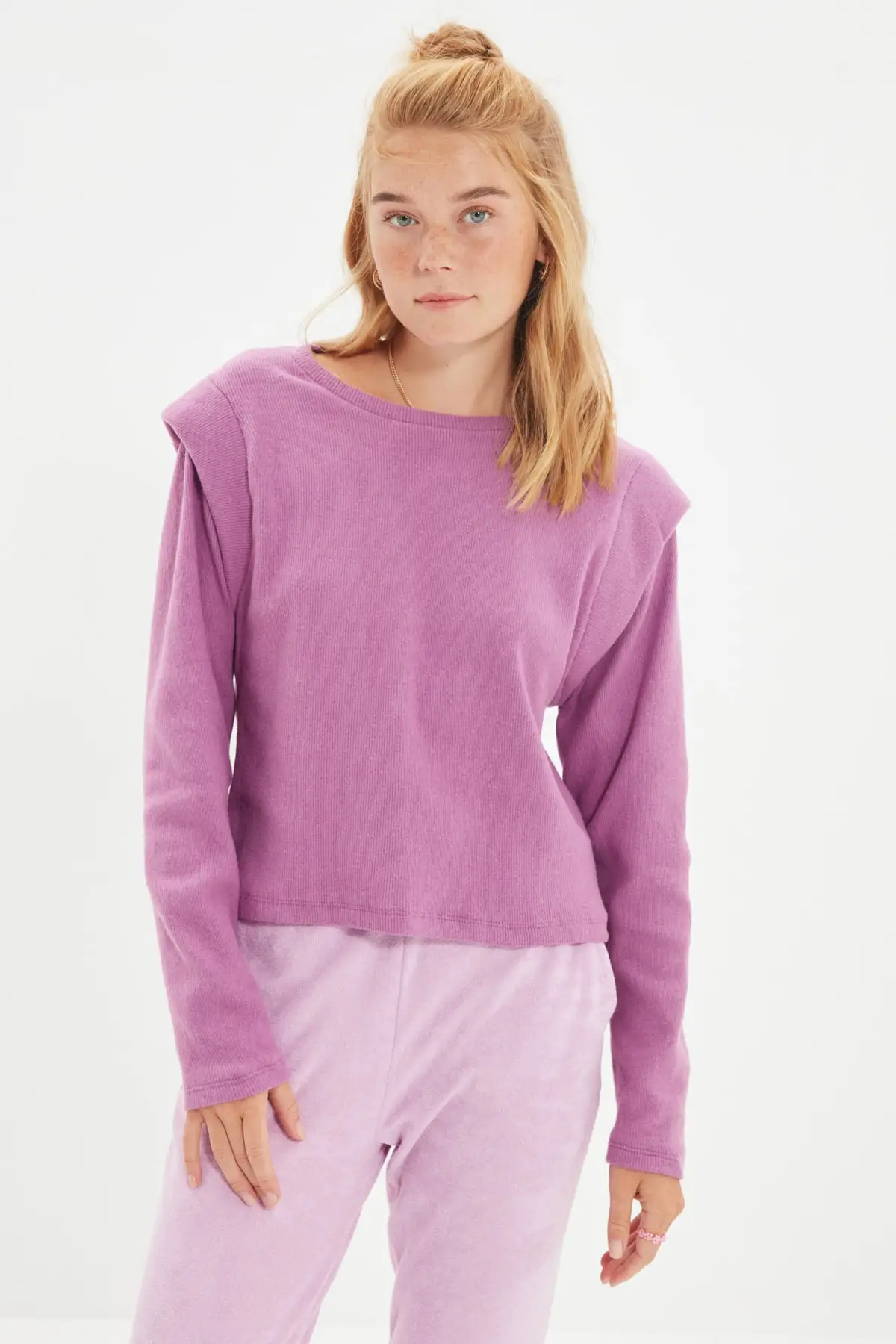 

Trendyol With Shoulder Pads Fake Knitwear Knitted Blouse TWOAW22BZ0839