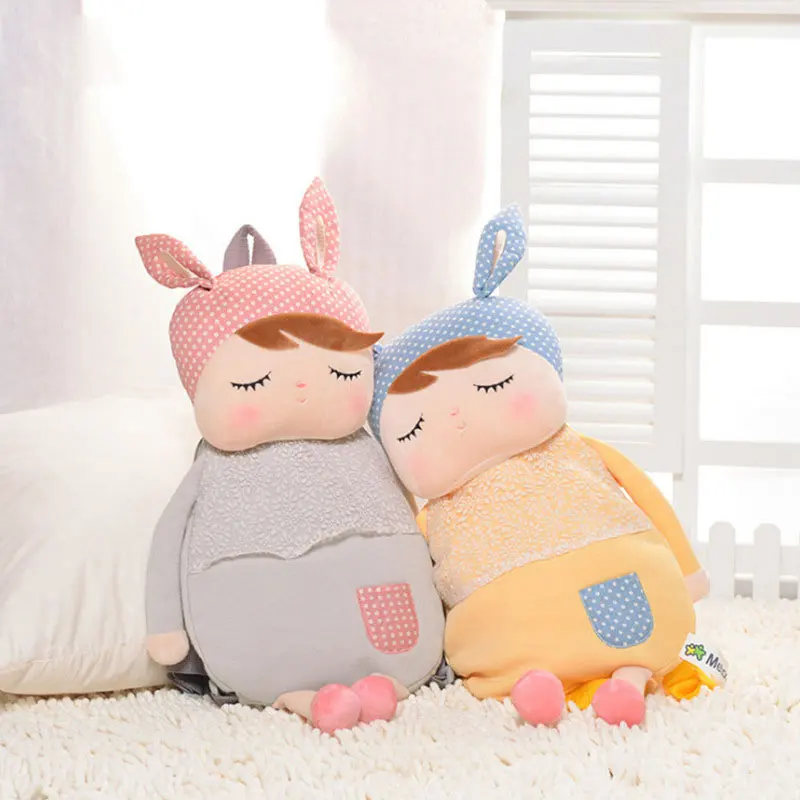 

Kawai Shoulders Plush Backpack Keppel Doll Schoolbag Panda Angela Fox Strawberry Baby Birthday Gift Toys