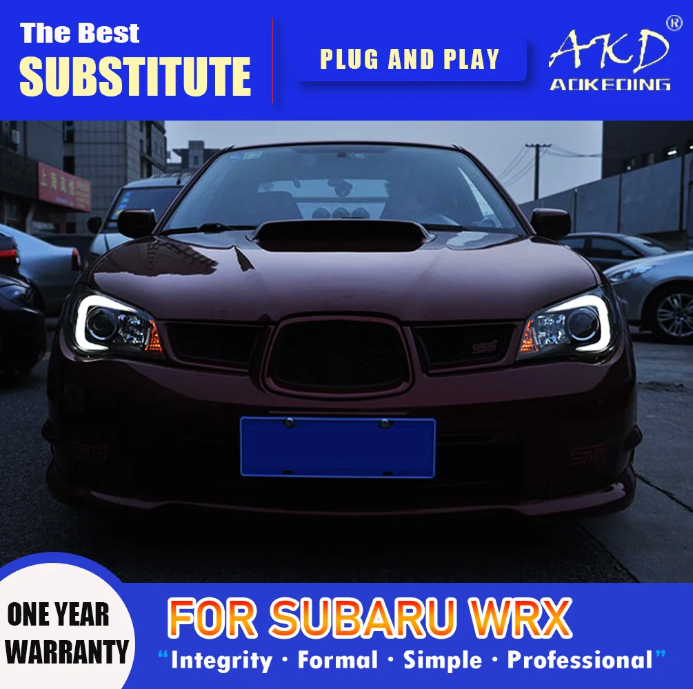Фара AKD для Subaru WRX светодиодный фары 2005-2012 Impreza DRL сигнал поворота фара дальнего