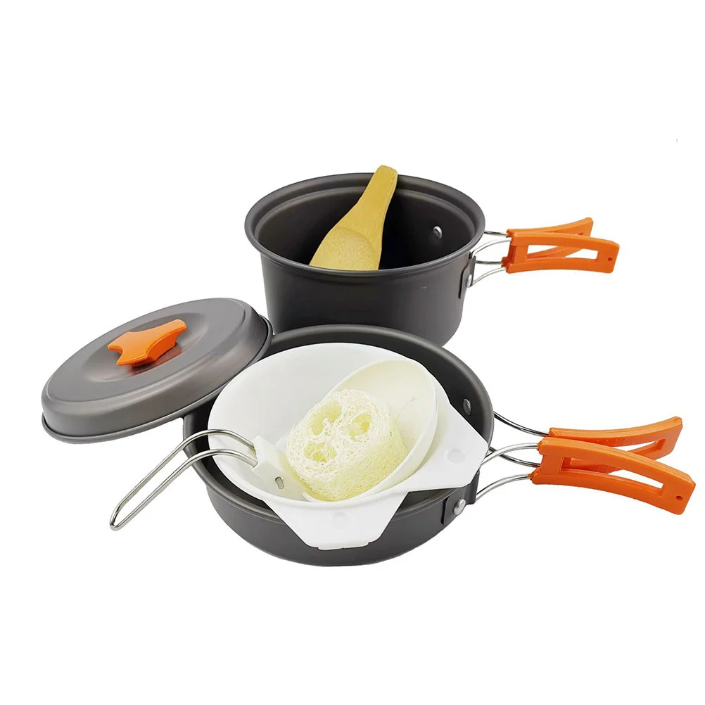 

1 Set of Pots Outdoor Camping Cookware Set Aluminum Alloy Tableware for Party Outdoor Travel Picnic