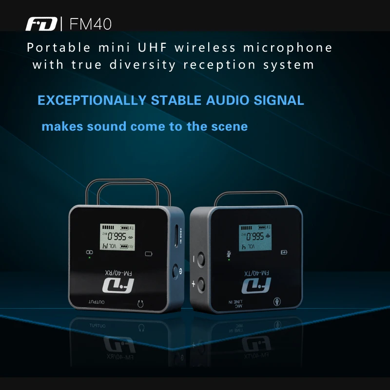 Feidu FM40 Portable Mini Microphone UHF Wireless Professional Lavalier Mic Pocket-Size Body for DSLRS Mixer SmartPhone Computer