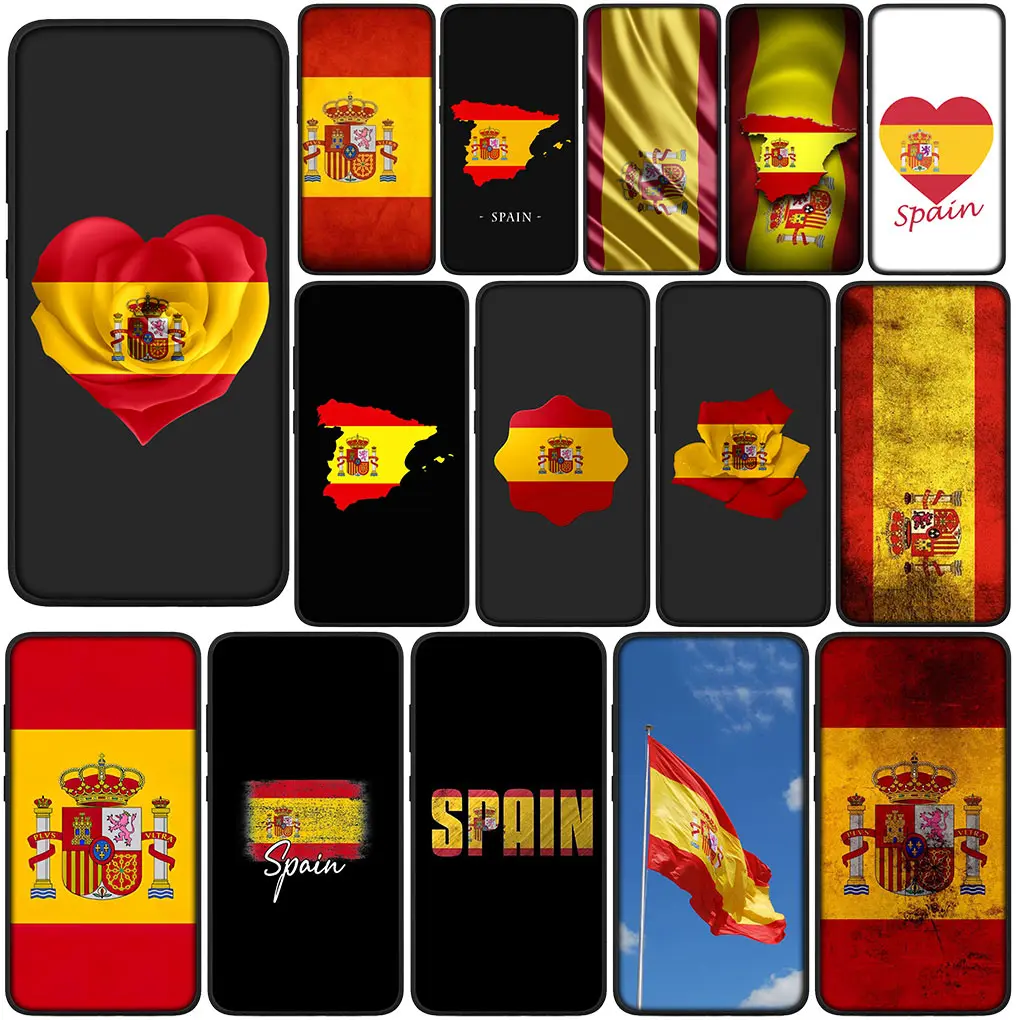 Мягкий силиконовый чехол с флагом Испании для Samsung Galaxy S24 S23 Fe Ultra Plus A55 A35 A24 A25 A15 A05 M55