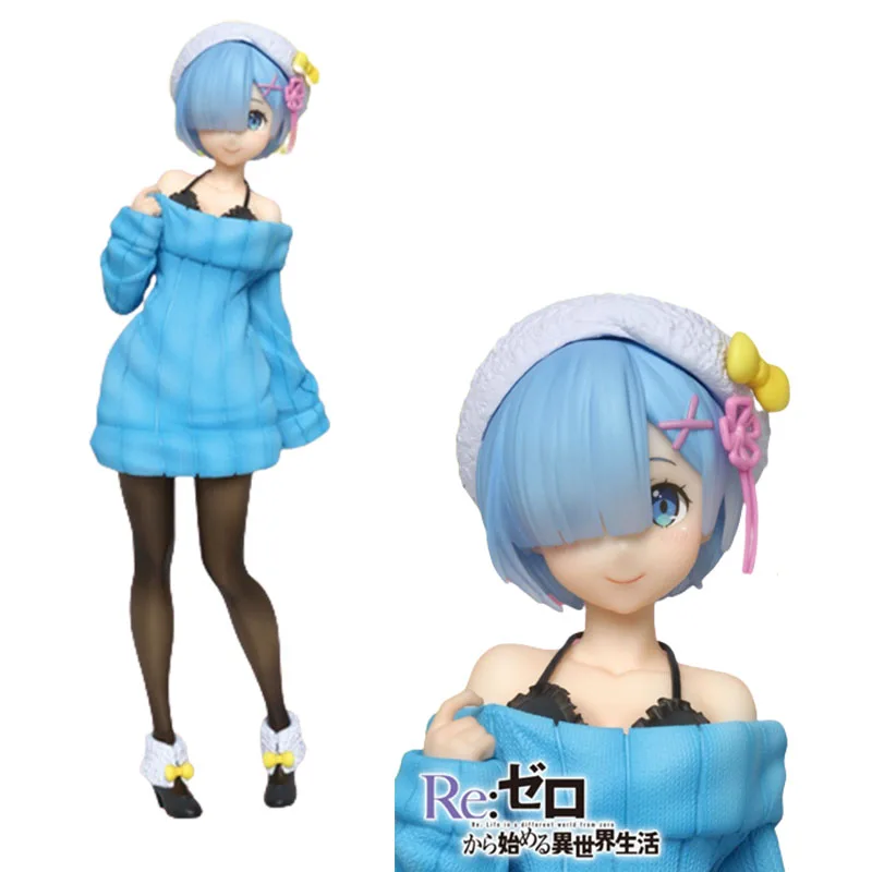 

23CM Rem Anime Figure RE: Zero-Starting Life in Another World Knit Dress Limited Color Cute Model Toys Children PVC Gift Doll