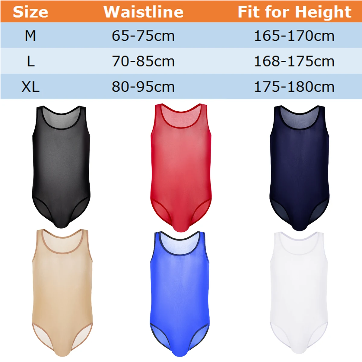 YUFEIDA Male Slim Transparent Mesh Bodysuits Underwear Mens Erotic See Through Shapers Men's Clothing Men Ultra-thin Jumpsuits