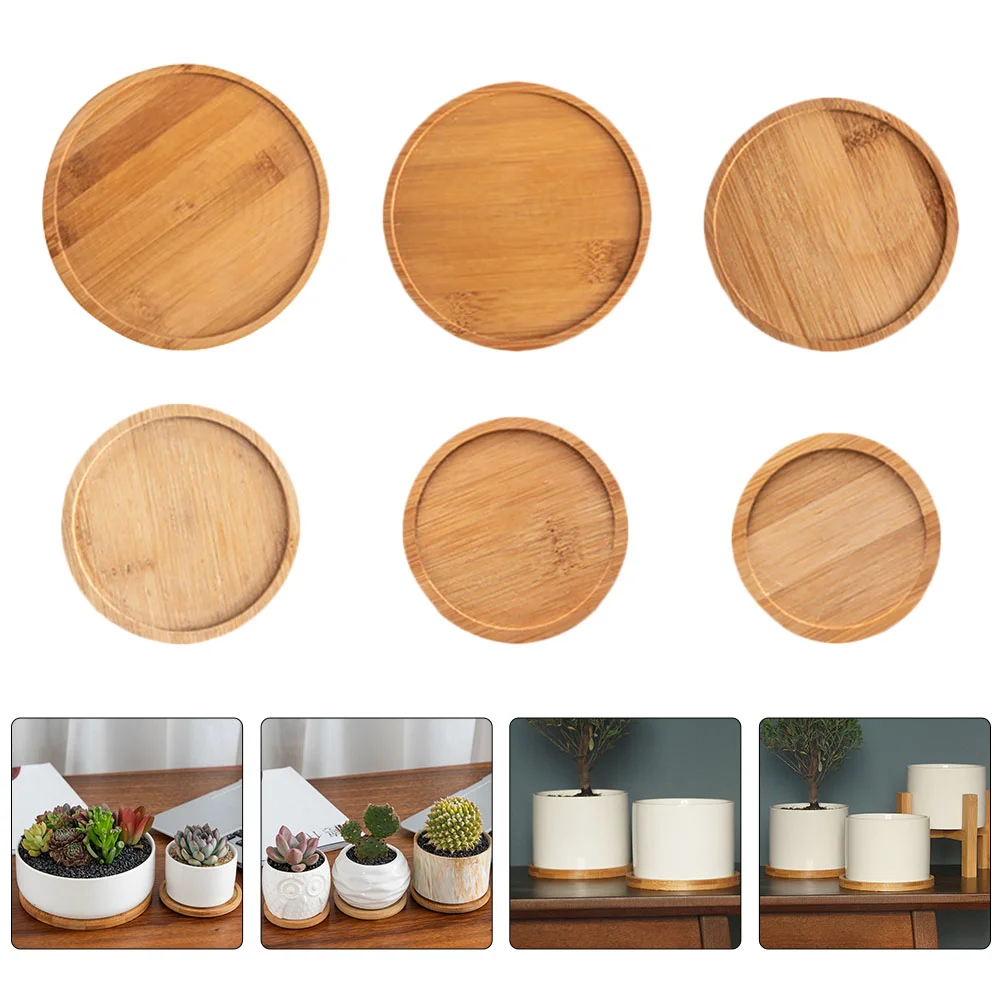 

6pcs Planter Saucer Pot Saucer Flowerpot Tray Tray Round Pot Tray Wood Saucer