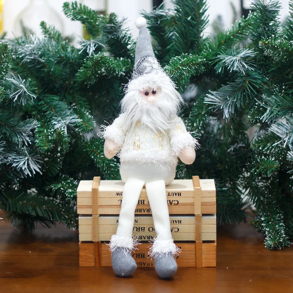 

White Snowman Doll Scene Decoration Mini Christmas Ornaments Doll Sitting Posture Christmas Decor kids baby Christmas Gift Toy