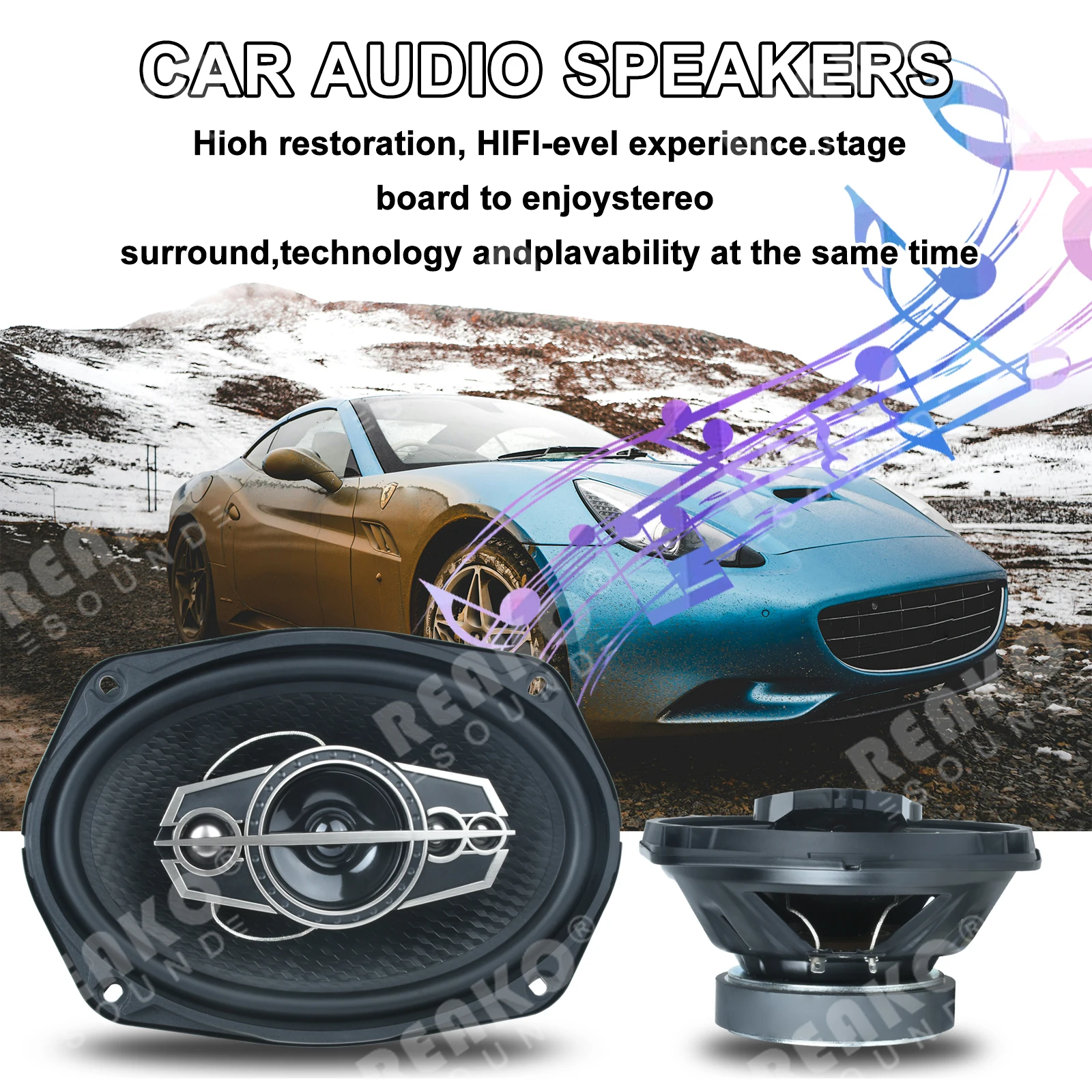 2 шт. 6x9 дюймов 240 Вт (2*120 Вт) 4-полосный коаксиальный автомобильный динамик аудио 12 В