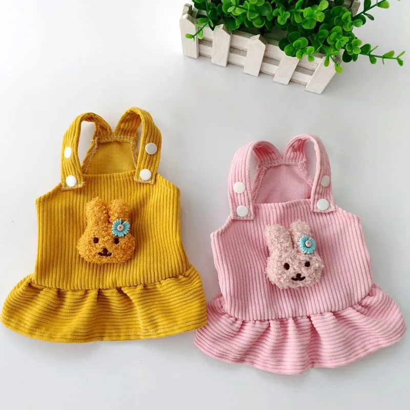 

Pet Dog Dress Clothes Corduroy Vest Small Dog Puppy Cat Skirt Autumn Winter Pet Cute Costume Pet Clothes Coat Jacket Dresses