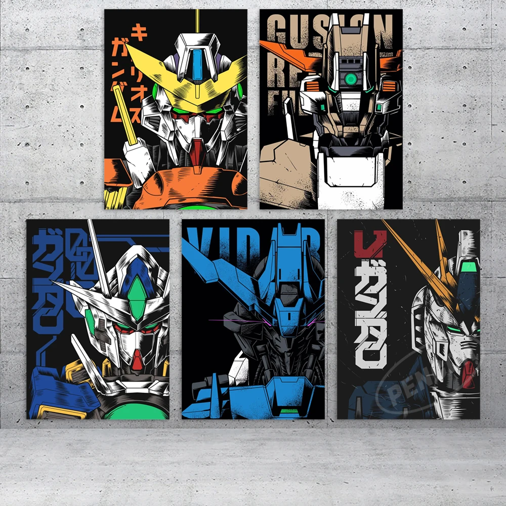 

Hd Anime Prints Picture Mobile Suit Gundam Wall Artwork Wing Gundam Modular Painting Poster Canvas Living Room Home Decoration