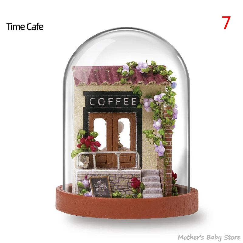 

1pc Doll House With Furnitures LED House Toys For Children Birthday Gif Miniature Doll House Hut DIY Dollhouse Kitt
