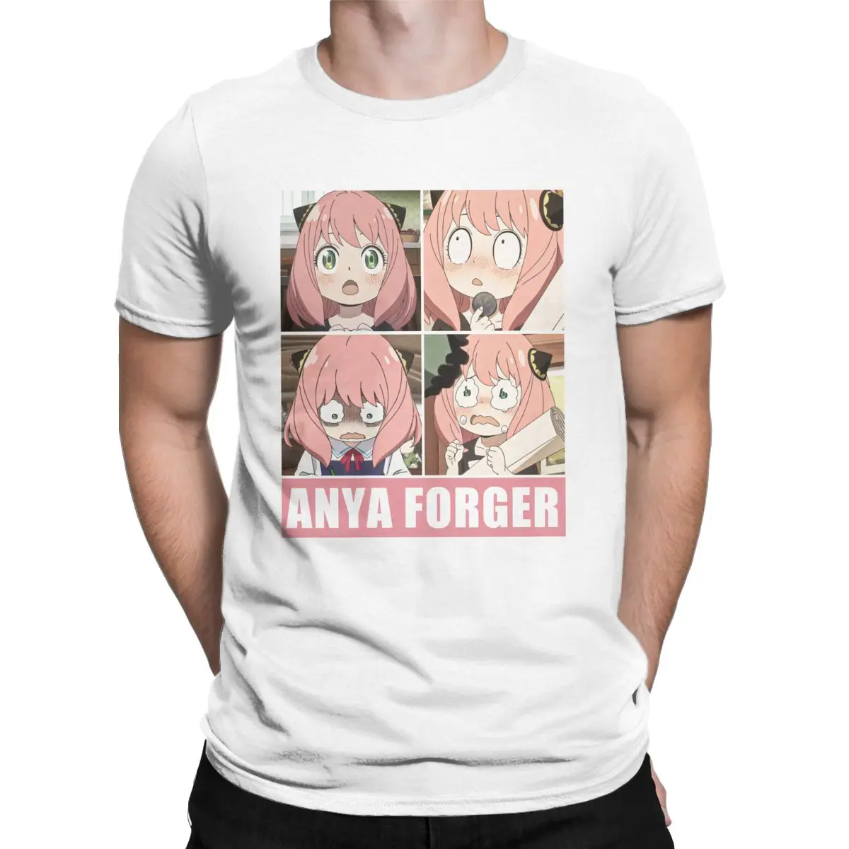 

Anya Forger Spy X Family t shirt for men 100% Cotton Novelty T-Shirt Round Collar anime Tee Shirt Short Sleeve Clothes Gift Idea