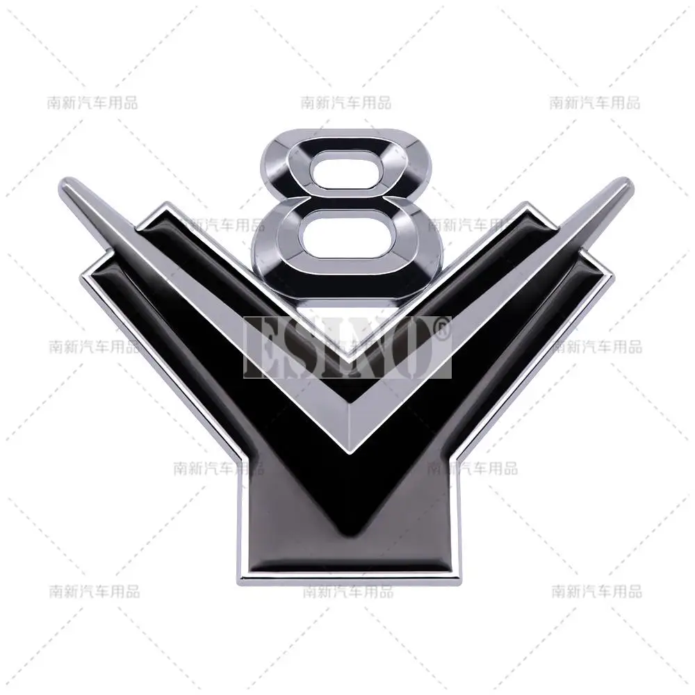 Автомобильный Стайлинг, новый 3D V8 металлический цинковый сплав, задний багажник, крыло, клейкий значок, задняя дверь, дизайн, декоративная эмблема