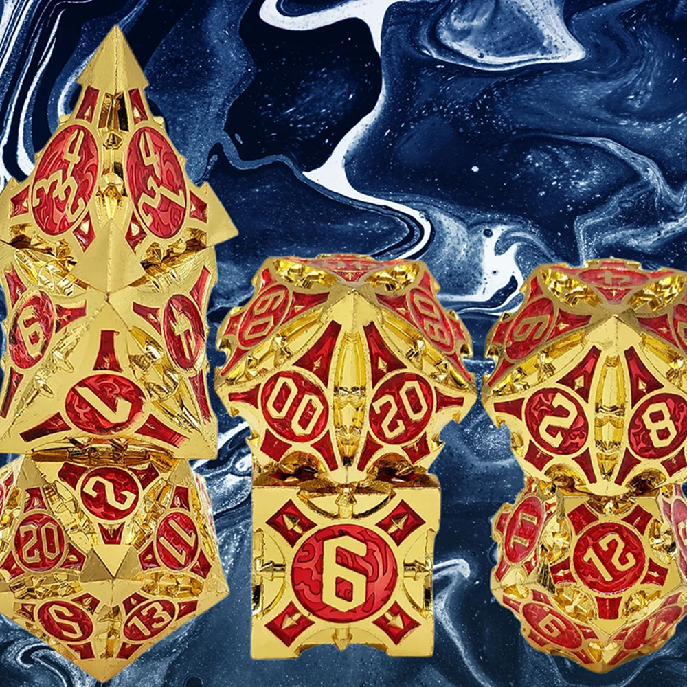 Фото Цинковый сплав DND Dice Многогранные металлические кости для Dungeon и Dragon MTG Pathfinder RPG Настольная игра D&D Набор кубиков для ролевых игр №5