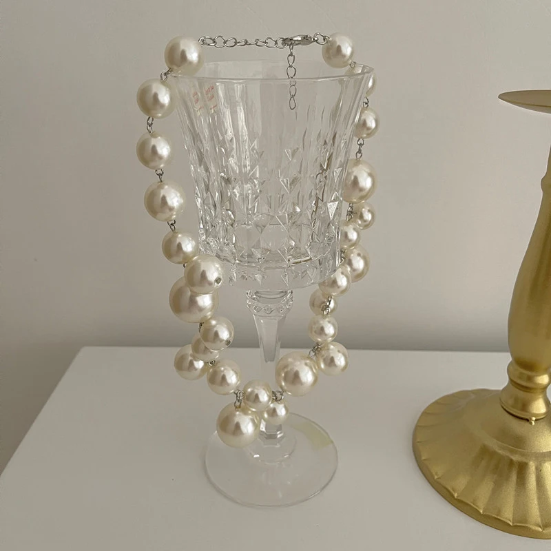 

Exaggerated Pearl Necklace for Women Pearl Beads Sweater Chain Luxury Sweater Necklace Wedding Party Jewelry Christmas Gifts