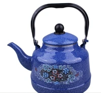 new hotel thickened enamel pot hotel ethnic style milk tea pot tea kettle kitchen supplies hot and cool kettle enamel kettle