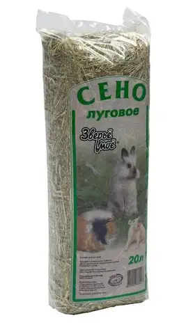 наполнитель сено Зверье мое 20 л Луговое 0103 - изображение