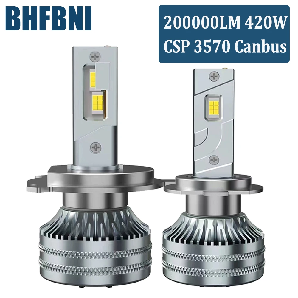 

BHFBNI 200000LM 6000K Lamp 420W HB3 HB4 9005 9006 H1 H8 H9 H7 H4 H11 Bulb Led Canbus Car Headlight CSP 3570 Fog Light High Power