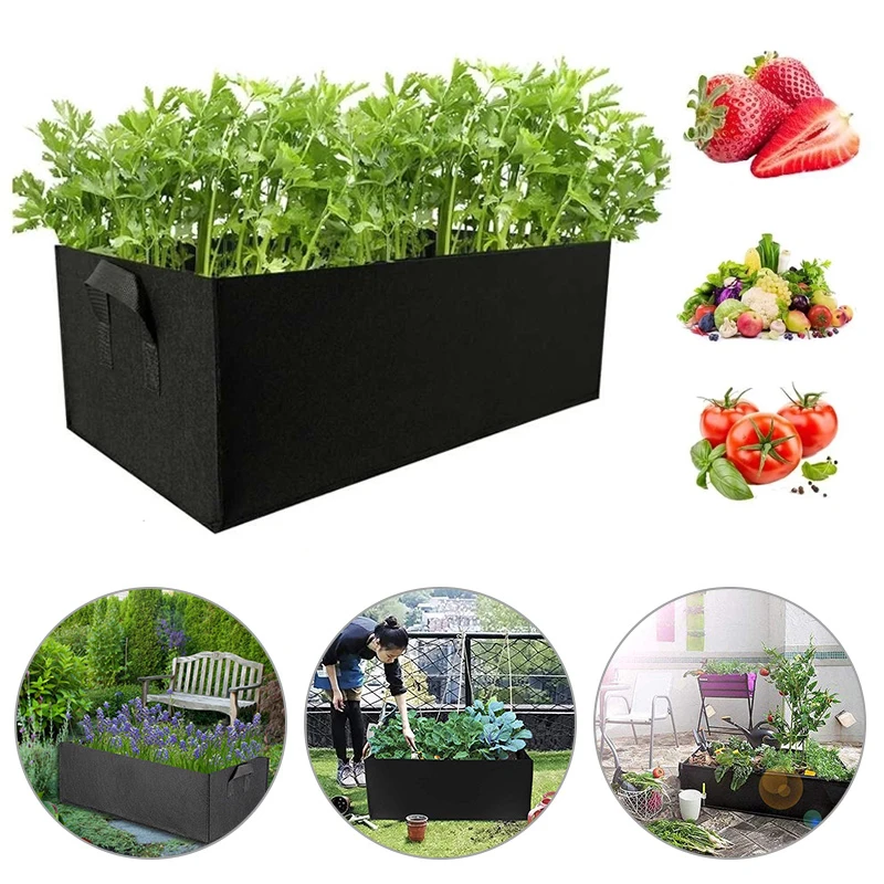 

Felt Grow Bag Rectangle Planting Nursery Pot Flower Plant Pot Vegetable Tomato Potato Planters Container Outdoor Garden Tool