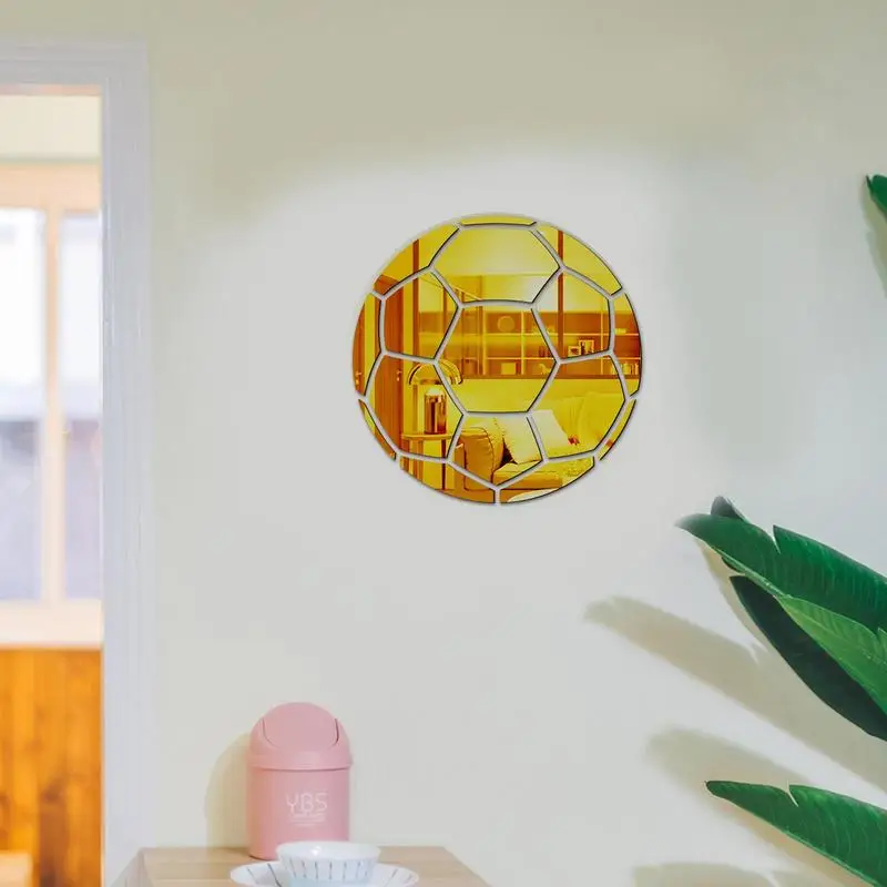 

Acrylic Mirror Stickers Football Hexagon Mirror Wall Stickers Modern Mirror Wall Decorations For Living Room Bedroom Bathroom