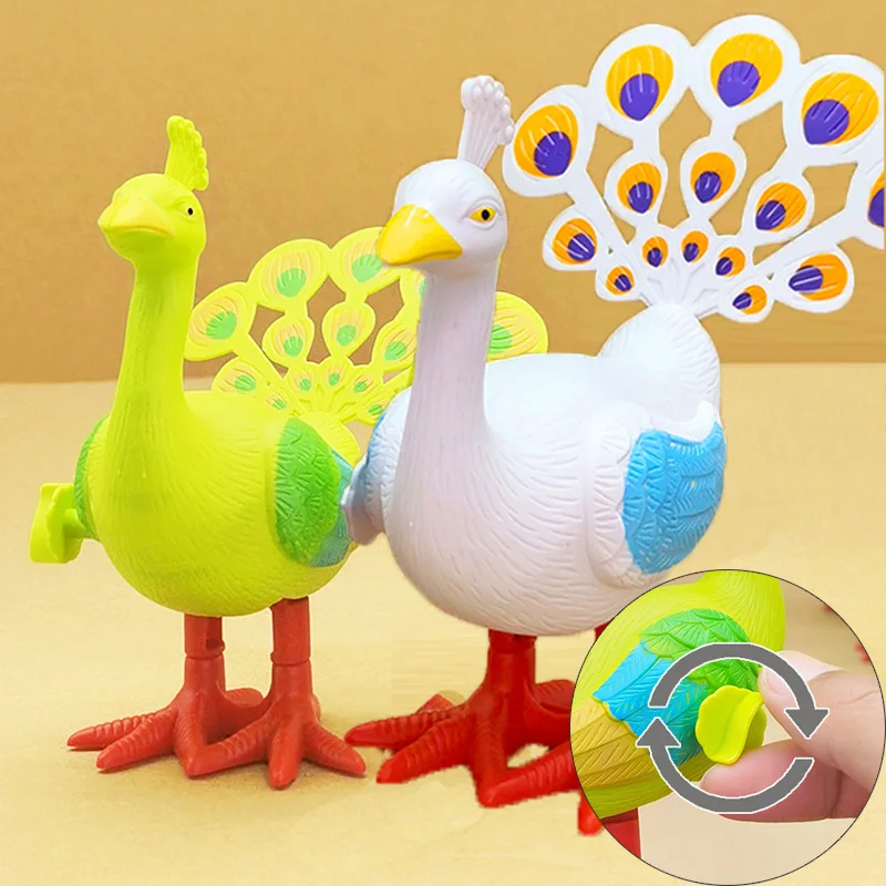 

Clockwork Peacock Toy Cute Cartoon Animal Bouncing Wind up Toy Children Action Toy Kid Birthday Party Favors Gift