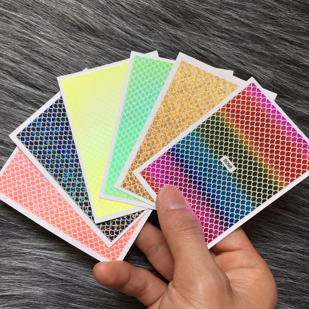 3D неоновые наклейки для дизайна ногтей в виде змеиной кожи красочные