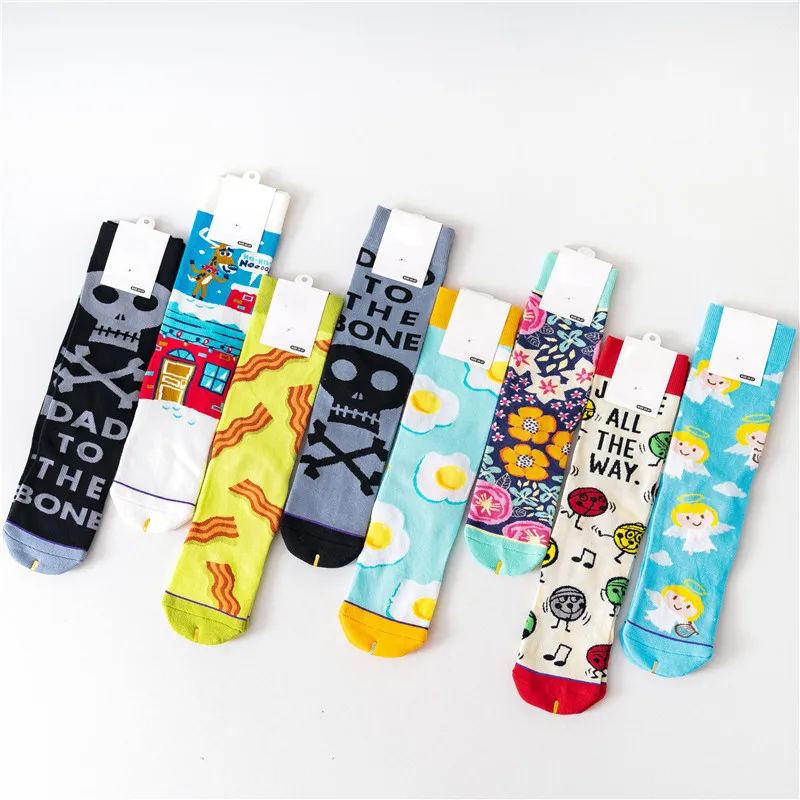 

Creative street net red ins tide skateboard hip hop terry medium tube sports socks