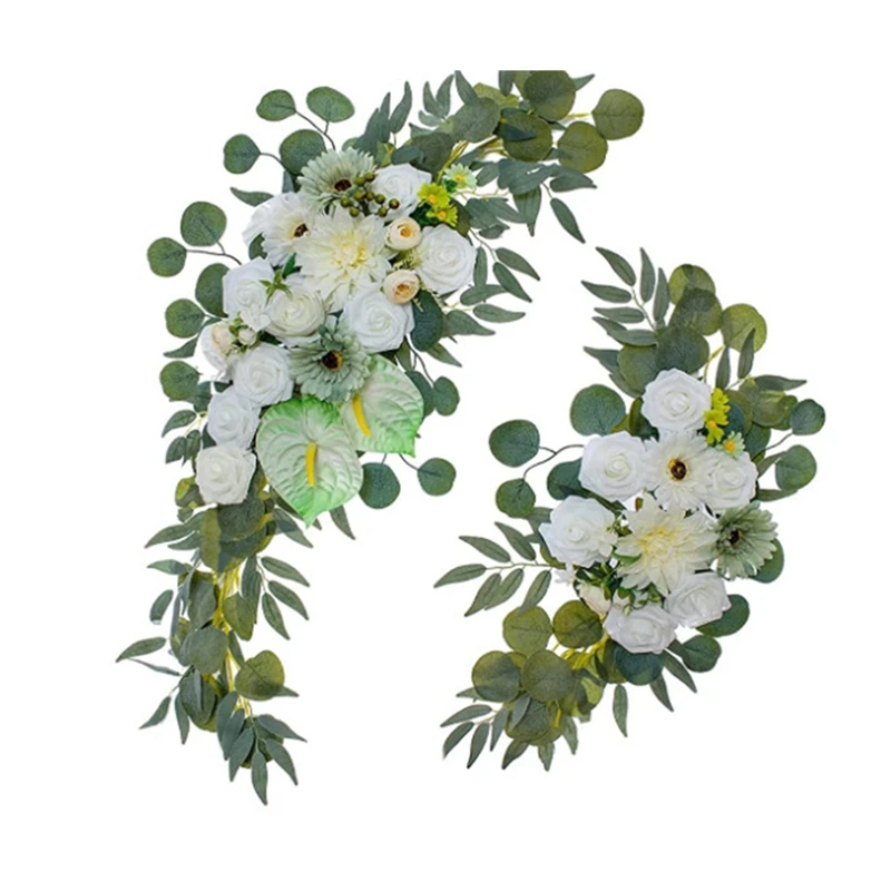 

2Pcs Wedding Artificial Flower Arch Flowers, Big Flower Pendant For Rustic And Wedding Ceremony Floral Decoration