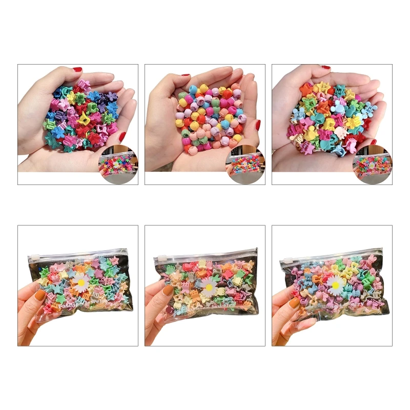 

40JD Thin Hair Claw Clips For Kids Mini Jaw Clips Colorful Mini Hair Claw Clips
