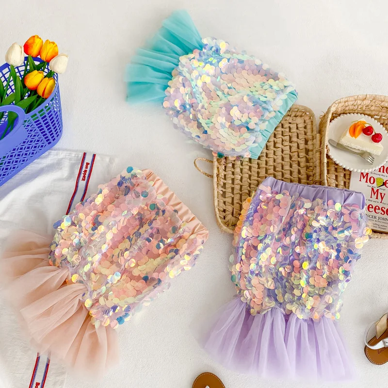 

Parent-child Wear Skirt Spring New Fashionable Sequins Fishtail Skirt Little Girls Mermaid Princess Skirt Teenage Mermaid Skirts